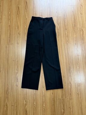 Zara Black High Waisted Wide Leg Trousers Size XS/24